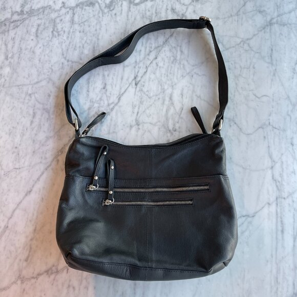 Marco Avane Black Leather Shoulder Bag - Picture 2 of 9